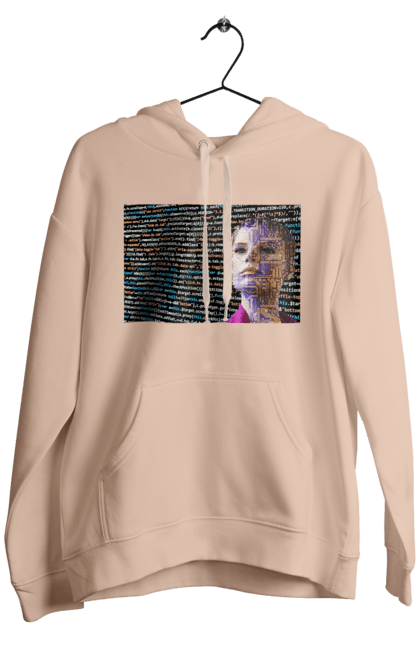 Чоловіче худі з принтом "Штучний Розум". Айті, айтішник, гик, жінка, знання, інженер, інтелект, кібер, кібернетика, кіборг, код, комп, комп`ютерник, кристал, машинне навчання, мікросхема, мозок, портрет, програміст, професіонал, професія, розробник, розум, світиться, світло, хакер, чіп, штучний інтелект, штучний розум. 2070702