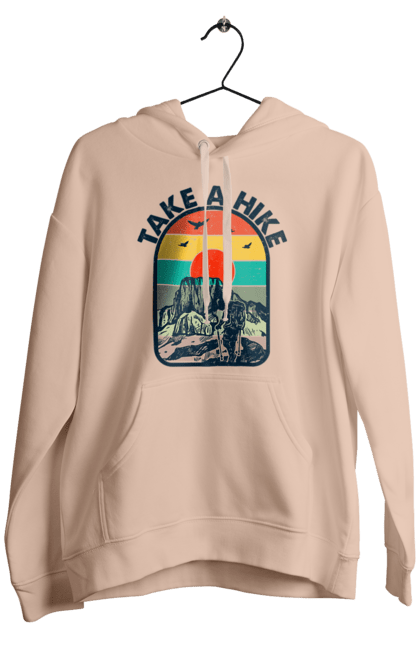 Men`s hoodie with prints Take A Walk Climber, Mountains. Climber, hike, take a walk. 2070702