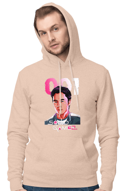 Men`s hoodie with prints Squid Game Hwang In ho. 001, front man, hwang in-ho, netflix, player 001, squid game, tv series. 2070702