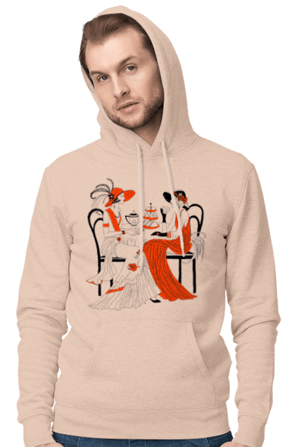 Чоловіче худі з принтом "Дами В Червоному". Дами, посиденьки, чаювання. 2070702