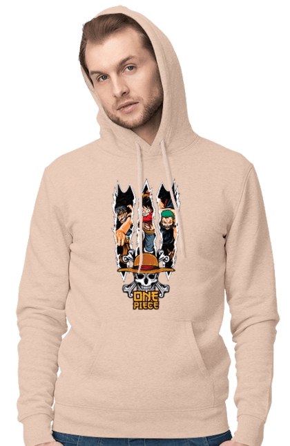 Men's hoodie with prints One Piece Luffy. Anime, luffy, manga, monkey de luffy, one piece, pirates. 2070702