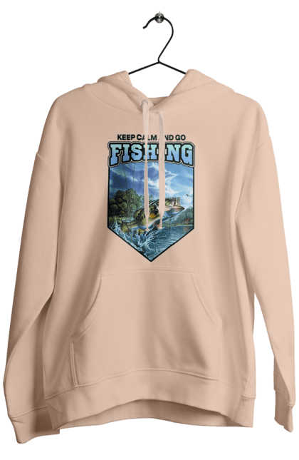 Чоловіче худі з принтом "Keep Calm and Go Fishing". Відпочинок на природі, для рибалок, для чоловіків, мисливці та риболови, природа, рибалка, риболовля, спінінг, хоббі. 2070702