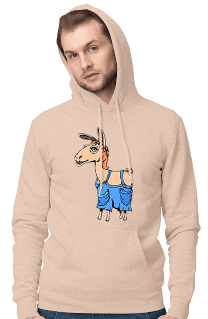 Чоловіче худі з принтом "Лама В Комбінезоні". Комбінезон, лама. 2070702