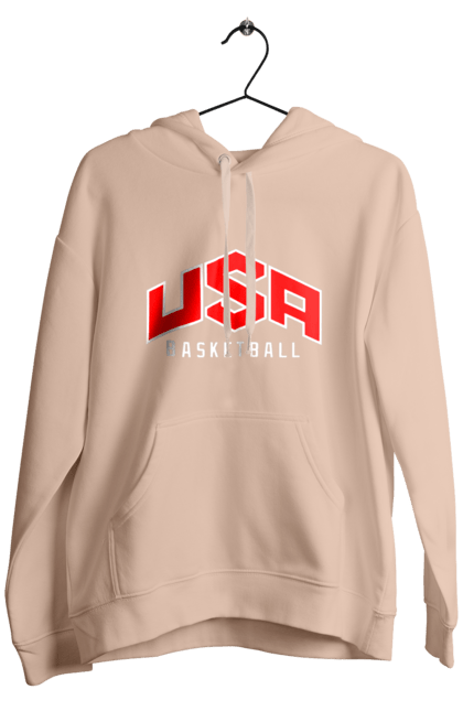 Чоловіче худі з принтом "Баскетбол США". Basketball, usa, usa basketball, баскетбол, команда, спорт, спортивна команда, сша. 2070702