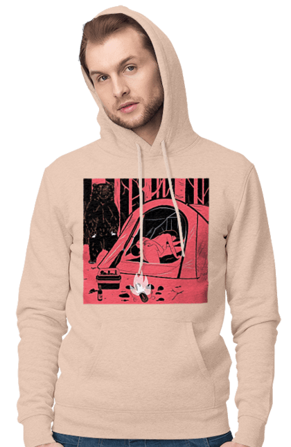 Чоловіче худі з принтом "69 В Палатці". 69, ведмідь, ліс, палатка, секс. 2070702