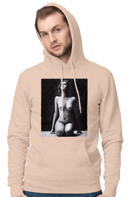 Чоловіче худі з принтом "Краса тіла". Вигини жіночого тіла, грація тіла, груди, жіноче тіло, жіночі груди, краса тіла. 2070702