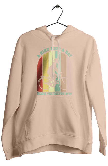 Чоловіче худі з принтом "Поїздка на велосипеді". Велопрогулянка, велосипед, здоровий спосіб життя, зож, поїздка на велосипеді. 2070702