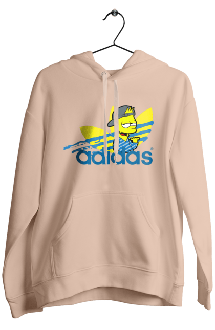 Men's hoodie with prints Adidas Bart. Adidas, bart, cartoon, simpson. 2070702