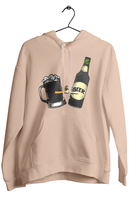 Чоловіче худі з принтом "Пляшка Пива З Келихом Пива". Келих, пиво, пляшка. 2070702