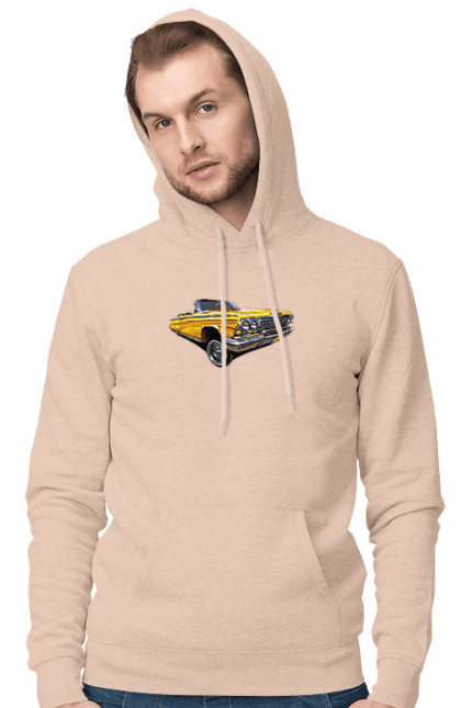 Men`s hoodie with prints Car. Car, chevrolet, classic, impala, lowrider. 2070702