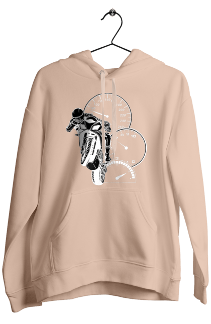 Men`s hoodie with prints Motorcycle And Speed White. Moto, motorcycle, speed. 2070702