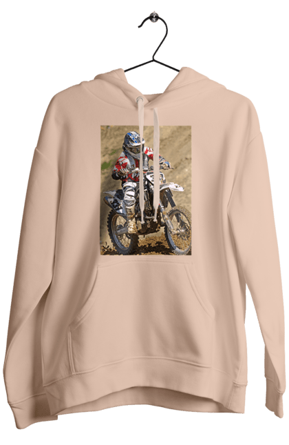 Men`s hoodie with prints MOTOR RACER. Athlete, moto, motor racer, motorbike, sport. 2070702