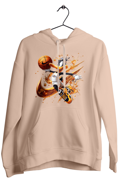 Men's hoodie with prints Daffy Duck Nike. Cartoon, character, daffy duck, duck, looney tunes, merrie melodies, nike, warner brothers. 2070702