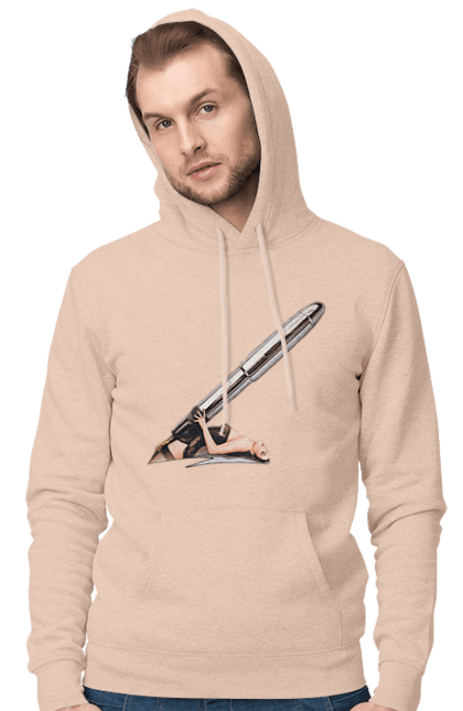 Чоловіче худі з принтом "Великий Патрон". Дівчина, куля, патрон. 2070702