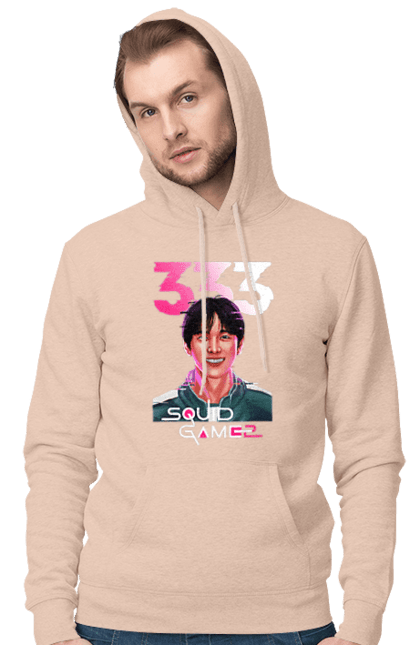 Men`s hoodie with prints Squid Game. 333, lee myung-gi, netflix, player 333, squid game, tv series. 2070702