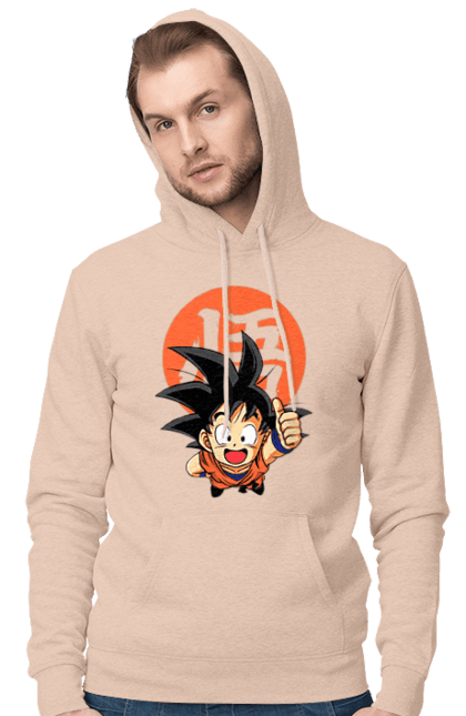 Мужское худи с принтом Жемчуг дракона Сон Гоку. Anime, dragon ball, manga, son goku, tv series, аниме, гоку, жемчуг дракона, манга, сон гоку. 2070702