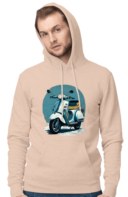 Чоловіче худі з принтом "Мопед". Відпочинок, літо, мопед, скутер, швидкість. 2070702