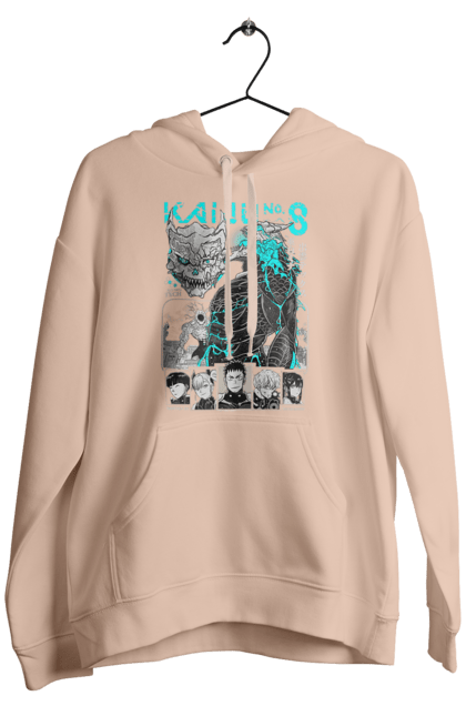 Men's hoodie with prints Kaiju № 8 Kafka Hibino. Anime, hibino kafka, kafka hibino, kaiju, kaiju 8, kaiju 8, kaiju № 8, manga. 2070702