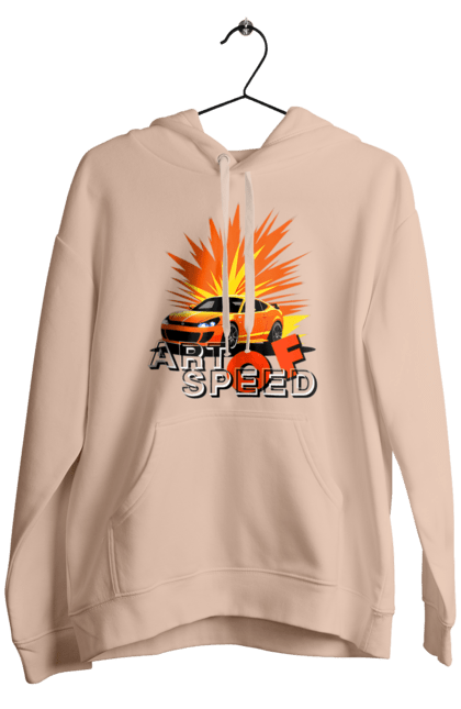 Чоловіче худі з принтом "Мистецтво швидкості". Авто, автомобіліст, автомобіль, водій, швидкість. 2070702