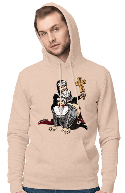 Чоловіче худі з принтом "Монашки БДСМ". Бдсм, крута, модна, молодіжна, плескає по дупі, рок, рольові ігри, черниці бдсм, черницю, черниця. 2070702