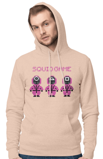 Men`s hoodie with prints Squid Game. Netflix, security guard, squid game, tv series. 2070702