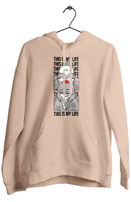 Men's hoodie with prints The Simpsons Krusty the Clown. Clown, krusty, krusty the clown, simpsons. 2070702