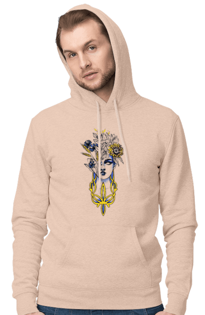 Men`s hoodie with prints Ukrainian. Sunflower, ukrainian, woman. 2070702