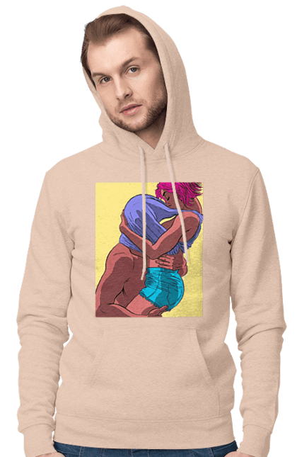 Чоловіче худі з принтом "Чоловік Під Майкою У Дівчата". Пристрасть, сиськи. 2070702