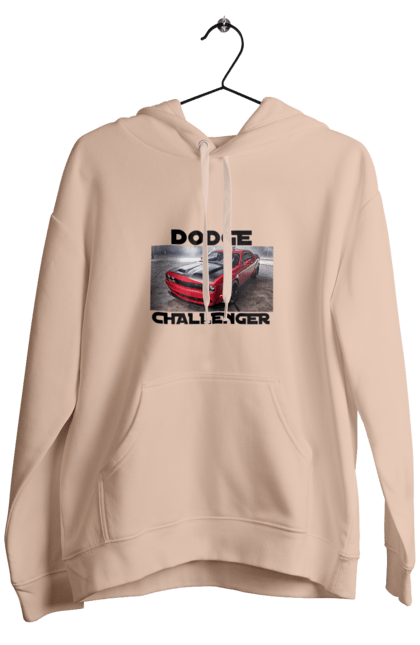 Men`s hoodie with prints Dodge challenger. An american legend, auto, car, classic car, cult car, dodge challenger, oil car, powerful car. 2070702