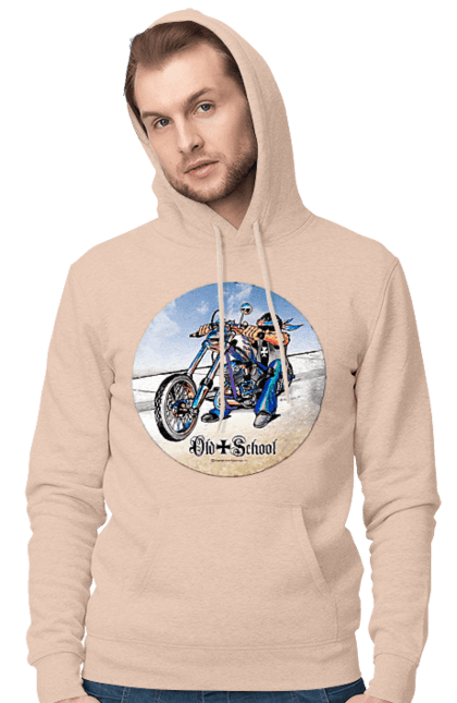 Чоловіче худі з принтом "Old school". Авто мото, виконавці, мотоцикл, музична група, рок група, старе загартування. 2070702