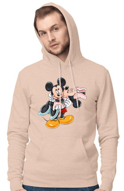 Чоловіче худі з принтом "Міккі Маус та Мінні Маус". Mickey mouse, minnie mouse, дісней, міккі, міккі маус, мінні маус, мультфільм. 2070702