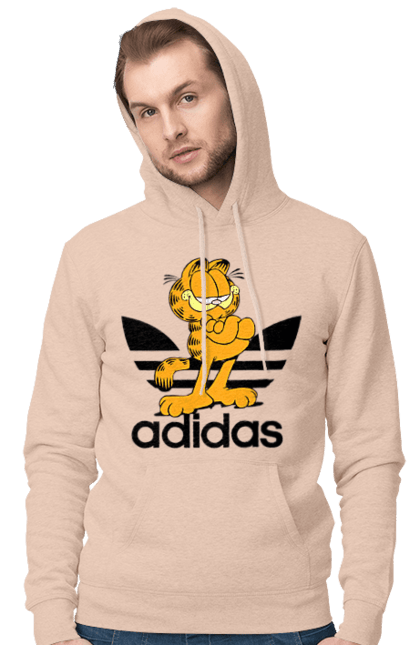 Чоловіче худі з принтом "Adidas Гарфілд". Adidas, garfield, адідас, гарфілд, голод, кінокомедія, кіт, комедія, фільм. 2070702