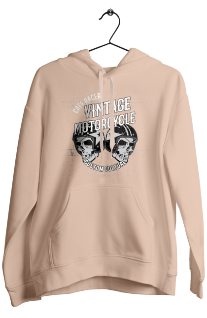 Чоловіче худі з принтом "мото вантажу". Вінтаж, мото, череп, шолом. 2070702