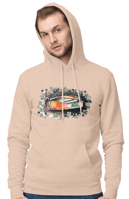 Men`s hoodie with prints Pencil case Author's drawing. Exclusive, free hand, pen, pencil, pencil case, picture, school, stationery. 2070702