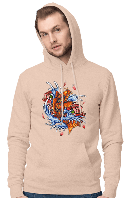 Чоловіче худі з принтом "Риба і хвилі". Ryba, квітка, хвиля. 2070702