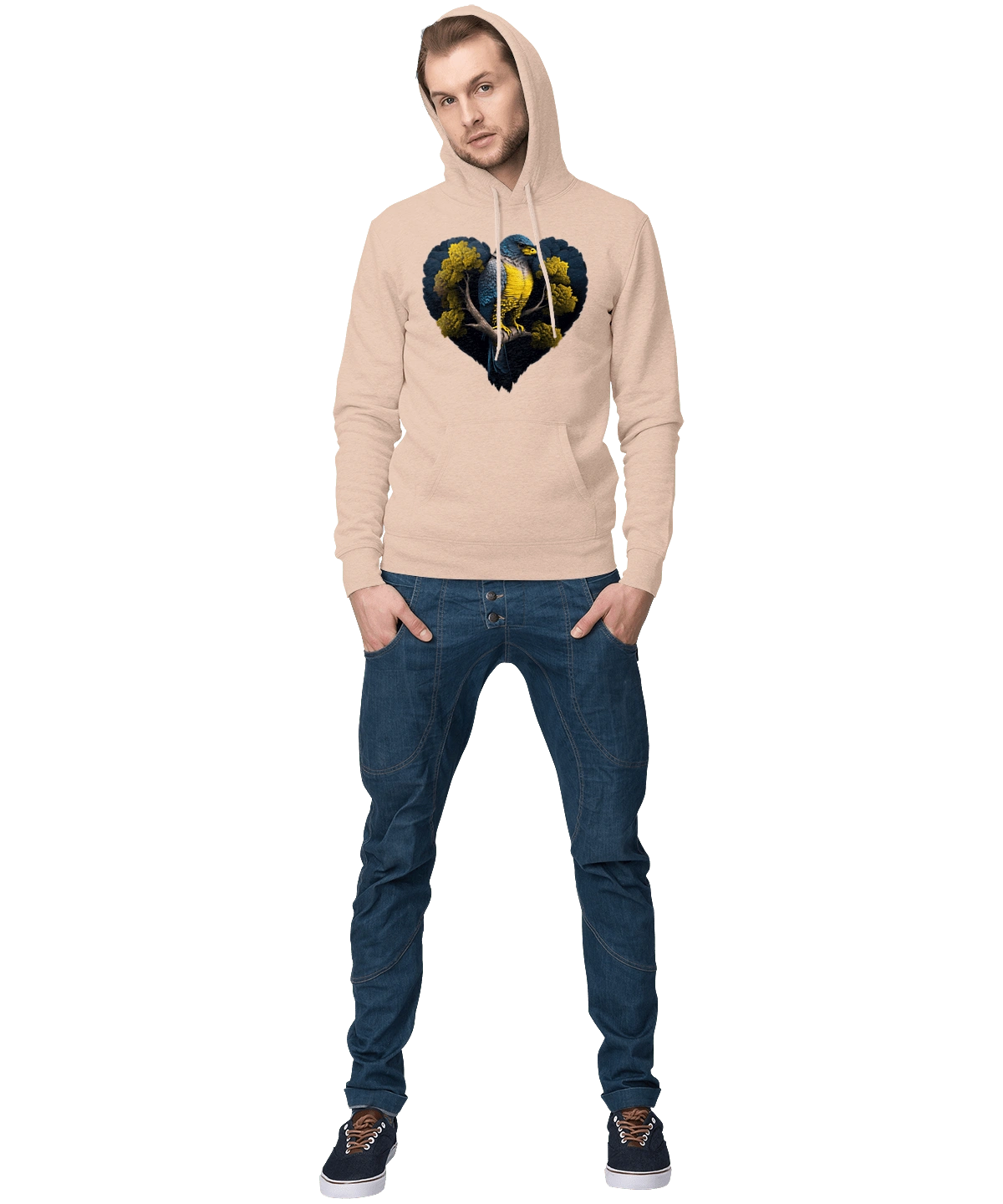 Blue and yellow falcon