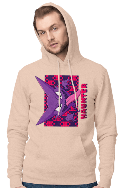 Men's hoodie with prints Haunter. Anime, games, haunter, nintendo, pokemon, pokemon go. 2070702