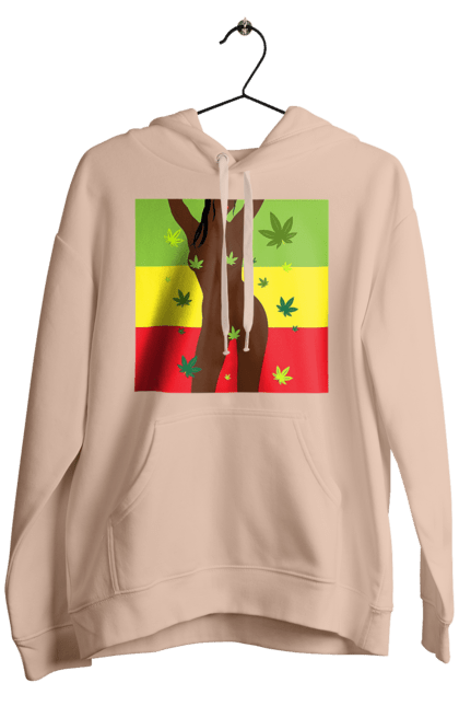 Чоловіче худі з принтом "Гола Дівчина І Конопля". Гола, конопля, курити, сиськи. 2070702