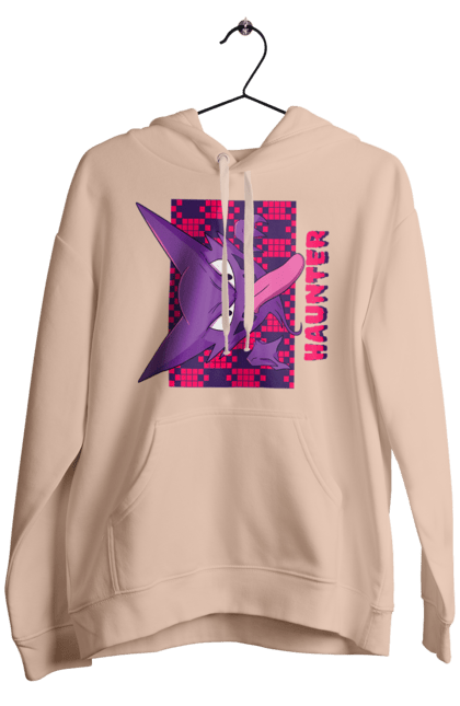 Men's hoodie with prints Haunter. Anime, games, haunter, nintendo, pokemon, pokemon go. 2070702