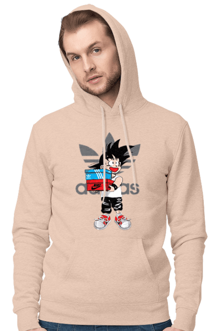 Чоловіче худі з принтом "Adidas Сон Гоку". Adidas, dragon ball, manga, son goku, адідас, аніме, гоку, манга, перли дракона, сон гоку. 2070702