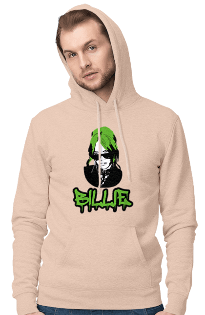 Чоловіче худі з принтом "Billie Eilish". Активістка, біллі айліш, мизукант, права, співачка, тварини. 2070702