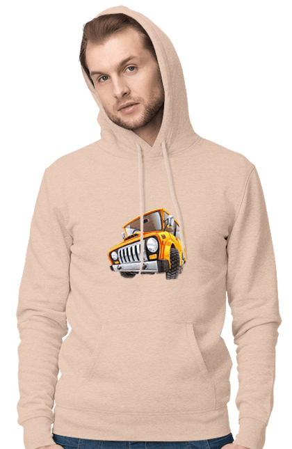 Men`s hoodie with prints Truck. Auto, car, car image, children`s drawing, truck. 2070702
