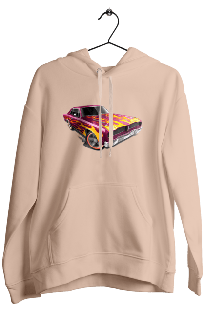 Чоловіче худі з принтом "Машина вогонь". Їзда, машина, швидкість. 2070702