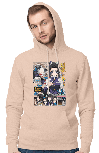 Чоловіче худі з принтом "Винищувач Демонів Шинобу". Anime, demon slayer, kimetsu no yaiba, manga, shinobu, аніме, винищувач демонів, манга, серіал, шинобу. 2070702