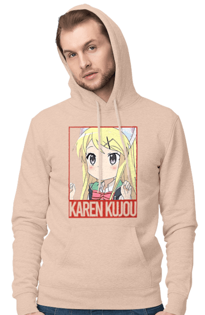 Men's hoodie with prints Kiniro Mosaic Karen Kujo. Anime, gold mosaic, karen, karen kujo, kiniro mosaic, kinmoza, manga. 2070702