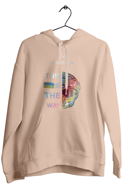 Чоловіче худі з принтом "Я українець це шлях колорфул". Зсу, мандалоріан, символ україни зсу, солдат зсу, україна, українець це шлях, це шлях, я українець. 2070702