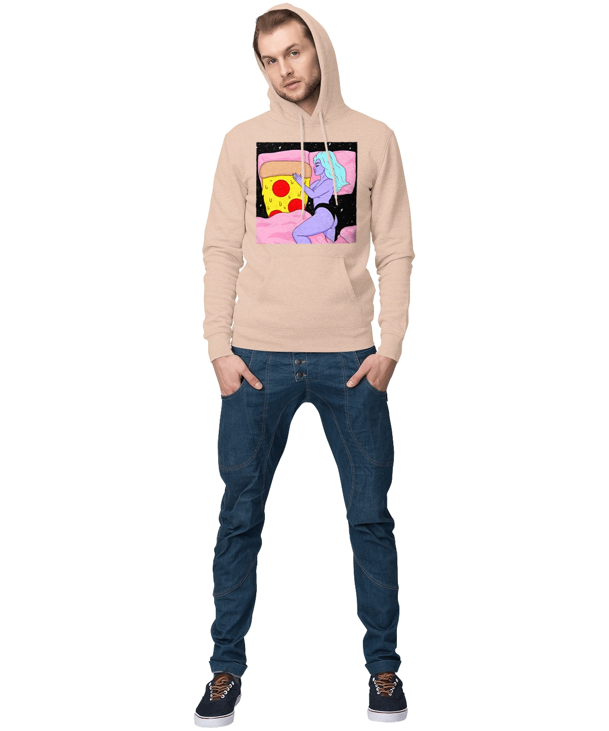 Purple Girl And Pizza