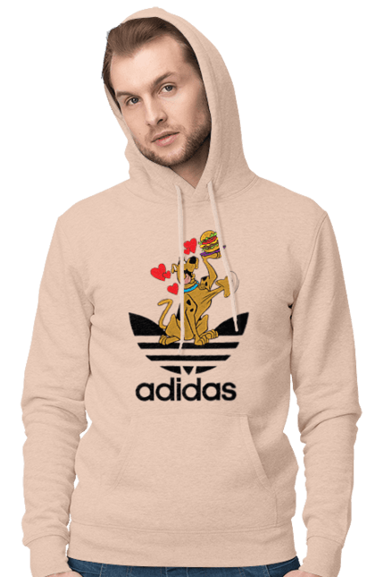 Чоловіче худі з принтом "Adidas Скубі Ду". Adidas, scooby doo, scooby-doo, адідас, мультсеріал, серіал, скубі ду, скубі-ду, собака. 2070702