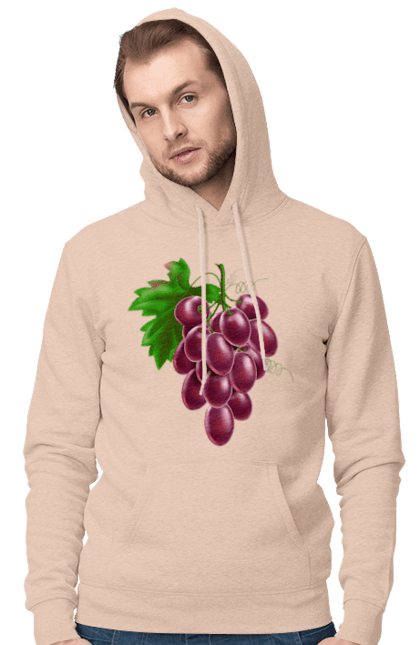 Чоловіче худі з принтом "Виноград". Виноград, фрукт. 2070702