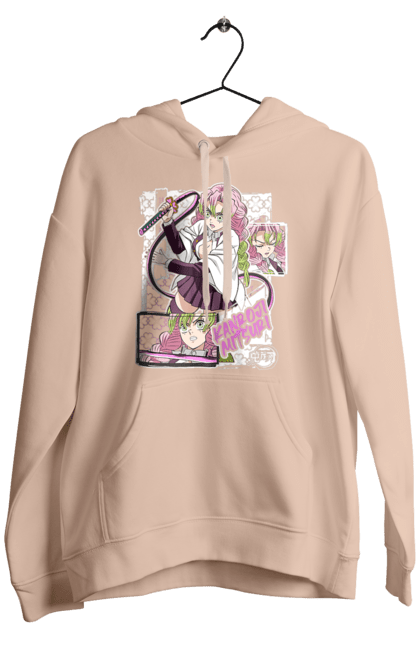 Men's hoodie with prints Demon Slayer Mitsuri. Anime, demon slayer, giyu tomioka, manga, mitsuri, mitsuri kanroji, serial. 2070702